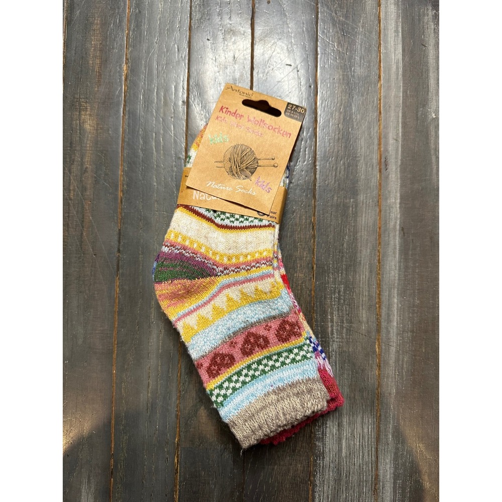 Antonio World Fashion Kinder Wollsocken Kids Wool Blend Socks Fair Isle